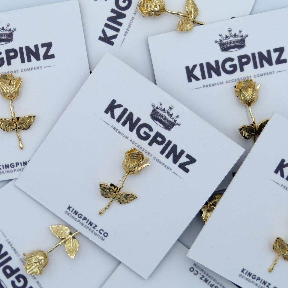 Gold Rose 3D Lapel Pin