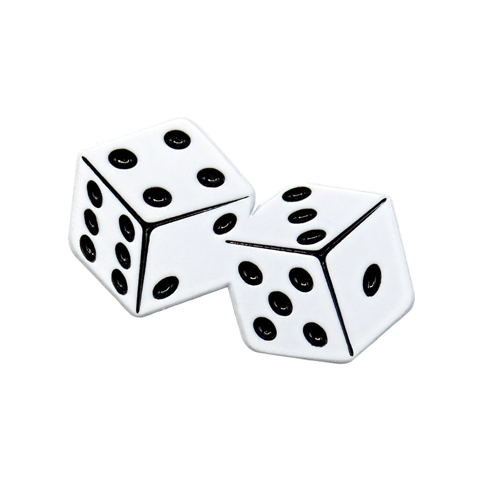 Dice Lapel Pin - White
