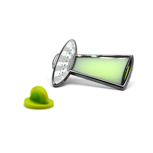 Green UFO Lapel Pin