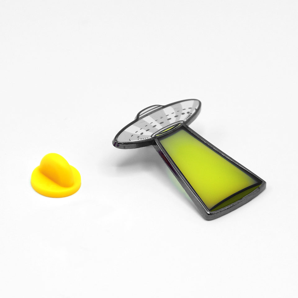 Yellow UFO Lapel Pin