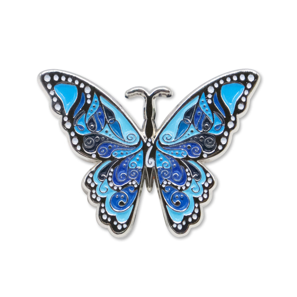 Blue Butterfly Lapel Pin