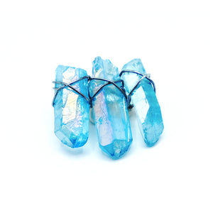 Blue Quartz Crystal Pin