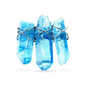 Blue Quartz Crystal Pin