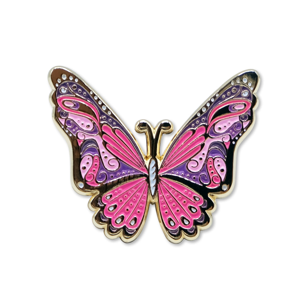 Pink Butterfly Lapel Pin