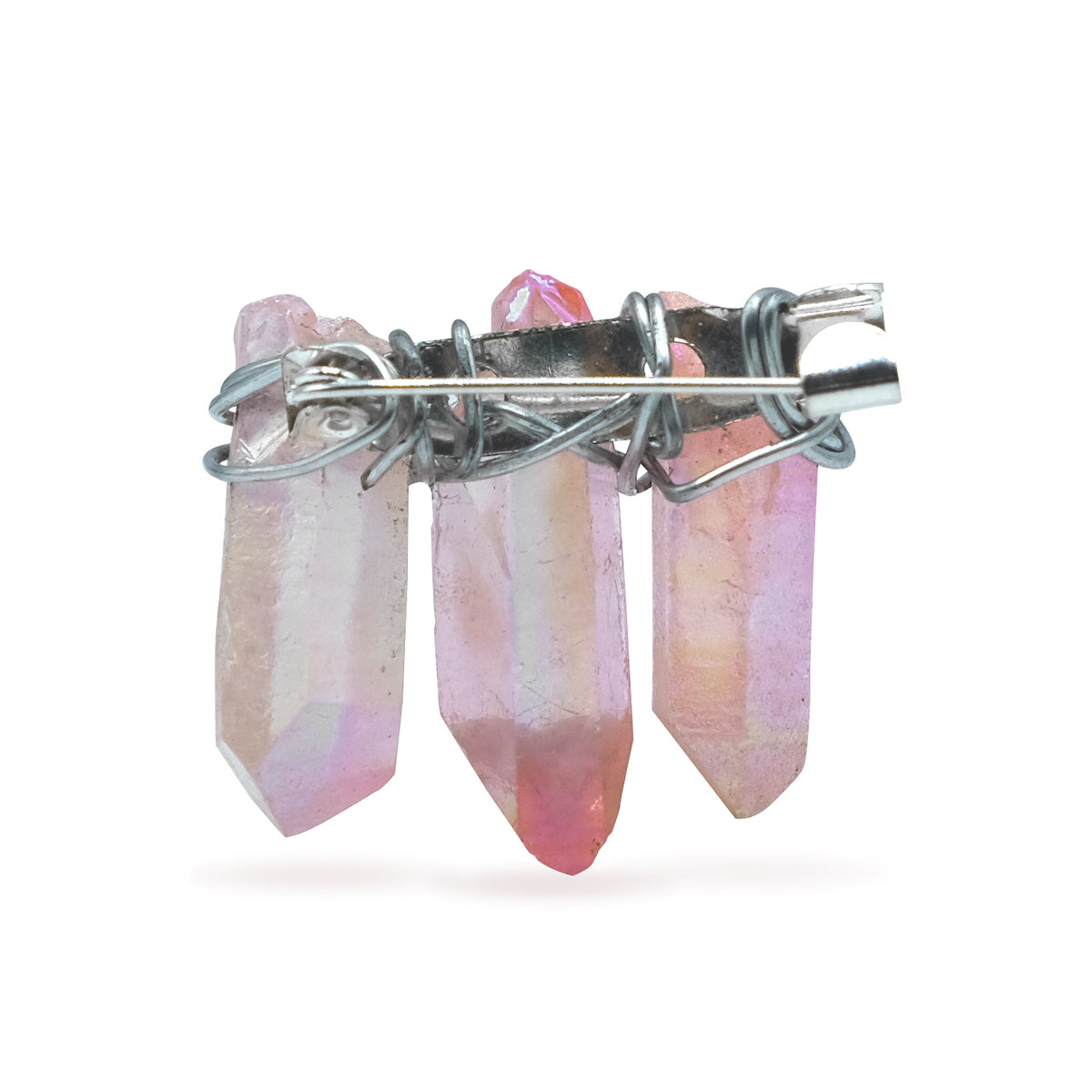 Quartz Crystal Lapel Pin - Pink