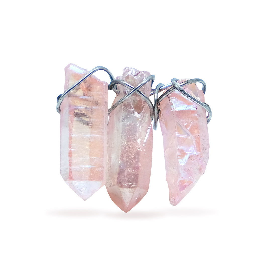 Pink Quartz Crystal Pin