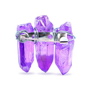Purple Quartz Crystal Pin